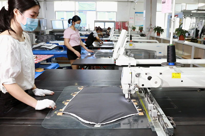 Template machine for down padding jacket