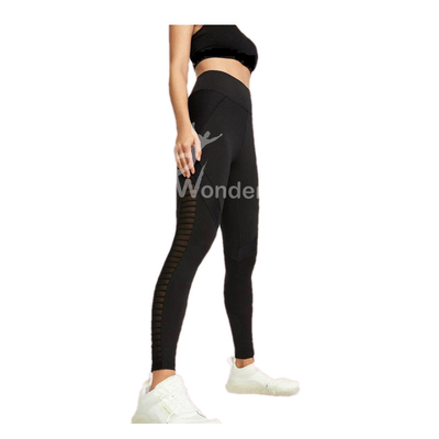Women's high waisted fitness leggings Yoga Side Panel Transparent Splicing