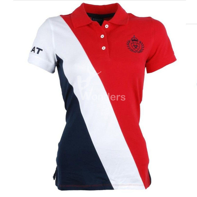 Women's Polo Shirt Short Sleeve Button Golf Polo 95% Cotton 5% Spandex
