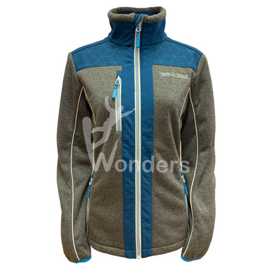 Man's Sweater hybrid knit jacket 2 Tone Full Zipper Jacket OEM