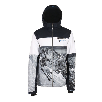 Men's Waterproof Sublimation Print Snowbard Sports Ski Jackets Fix Hood