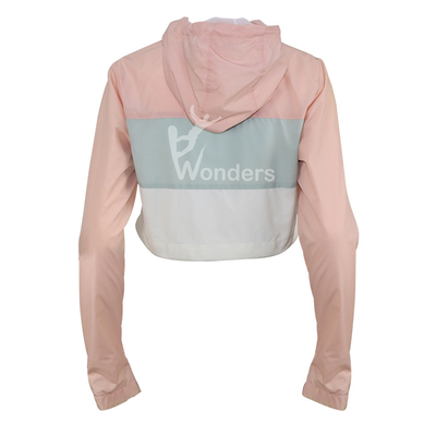 OEM Women Windbreak Short Jackets Quarter Zip Pullover Waterproof Crop Sweatshirt