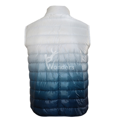Graduated Color Lightweight Down Puffer Vest mens Poly urethane