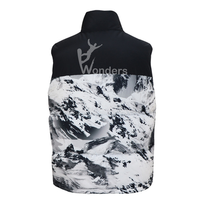 Waterproof Sleeveless Mens Padding Vest Contrast Color 100% Polyester