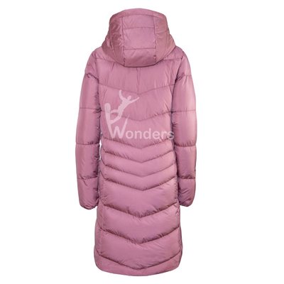 Customized Women Long Insulated Padded Puffer 100% Polyester