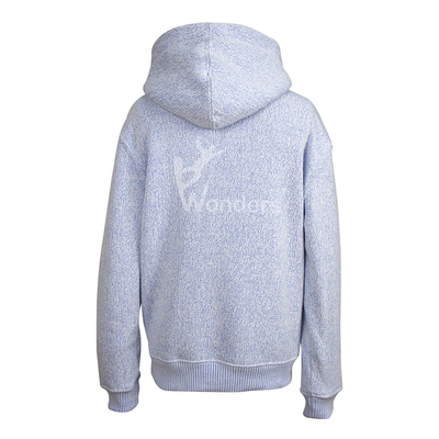 Junior Melange Knit Pullover Long Sleeve Basic Hoodie