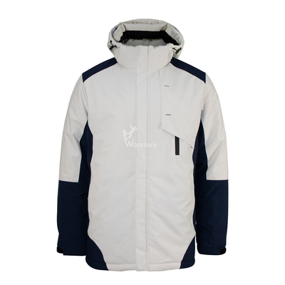 Men'S Full Zip Breathable Padding Ski Jacket Multi Pocket Windproof