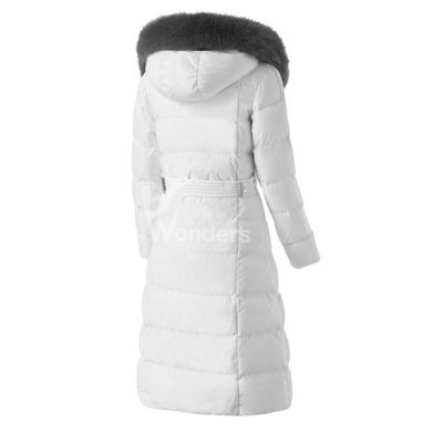 Women'S Hooded Down Jacket Long Puffer Coat With Removable Faux Windproof