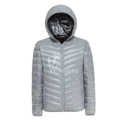 Men's Solid Lightweight Puffer Sports Down Jackets With Hood