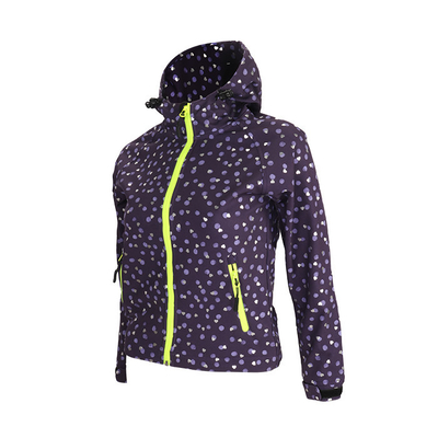 4 Way Stretch Bonded Microfleece Windproof Softshell Jackets With Shiny Print