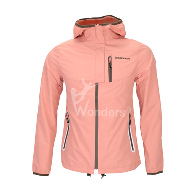 Womens Waterproof Breathable Hooded Rain Jacket With Welded Pocket Customized