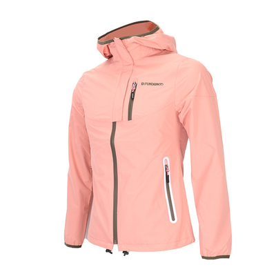Womens Waterproof Breathable Hooded Rain Jacket With Welded Pocket Customized