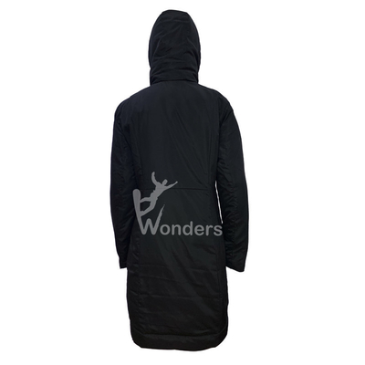 Woman's Heather Hooded Padded Longline Puffer Jacket In Black