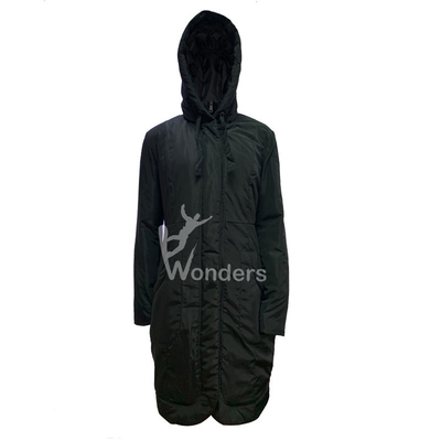 Woman's Heather Hooded Padded Longline Puffer Jacket In Black