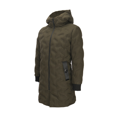 Women's Welded Tunnel Seemless Padded Puffer Parka Jackets With Fix Hood
