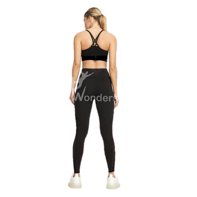 Women's high waisted fitness leggings Yoga Side Panel Transparent Splicing