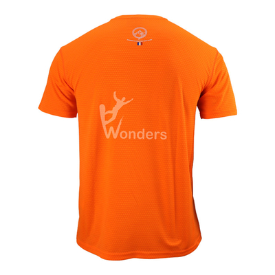 Recycled Quick Dry Mens Running Tee Shirts Orange