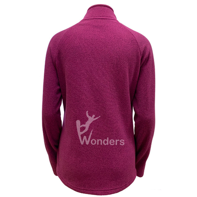 100% Polyester Stripe Micro Fleece Windproof Fleece Jacket Women' s Full Zip