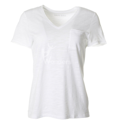 Women' S Cotton V Neck Breathable Sports T Shirts With Chest Pocket Customized