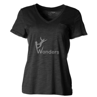 Women' S Cotton V Neck Breathable Sports T Shirts With Chest Pocket Customized