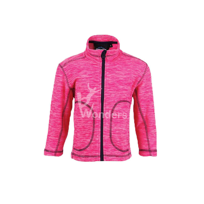Boys Melange Breathable Fleece Jacket Full Zip Dyed
