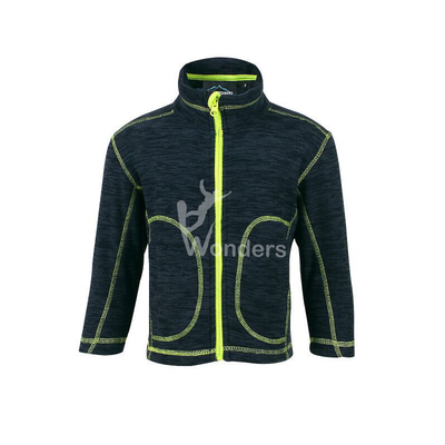 Boys Melange Breathable Fleece Jacket Full Zip Dyed