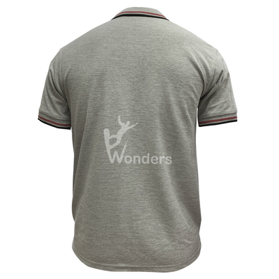 Slim Fit Short Sleeve Gray Melange Breathable Polo Shirts Man' S Casual