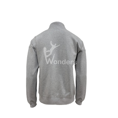 Spring Autumn Man' s Full Zip Hoodie Jacket Hoodie Sweatshirt Grey