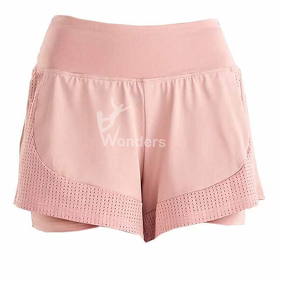 Ladies Windproof Hiking Pants Double Layer Mesh Running Sports Workout Shorts