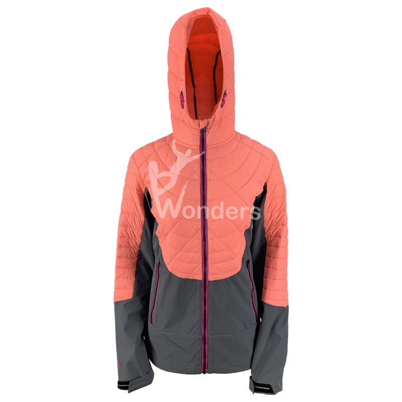 Ladies Fashion Hybrid Softshell Jacket Long Sleeve 100% Nylon 20D Cire