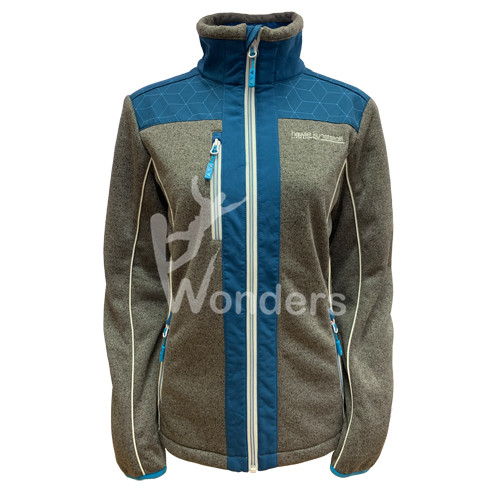 Man's Sweater hybrid knit jacket 2 Tone Full Zipper Jacket OEM
