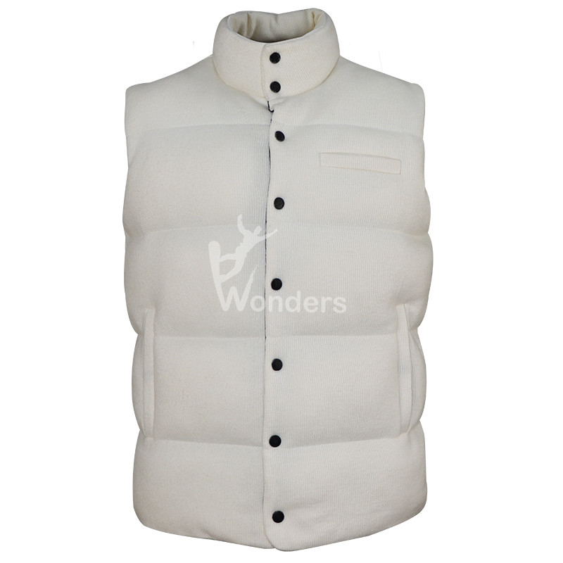 Recycled Men's Knit Wool Padding Puffer Vest Long Sleeveless