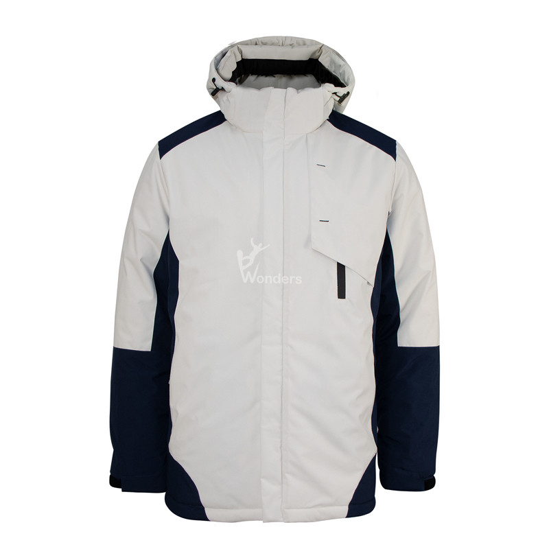 Men'S Full Zip Breathable Padding Ski Jacket Multi Pocket Windproof
