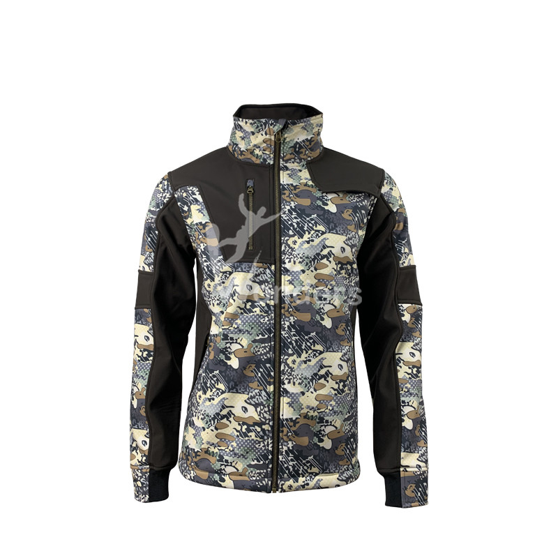 Waterproof Mountain Hunter Camo Hunting Jacket Soft Shell Hybrid Jacket Men's