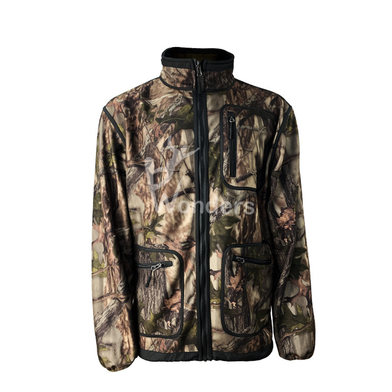 Men's Stand Collar Camo Hunting Jacket Hunter Printing Jacket OEM