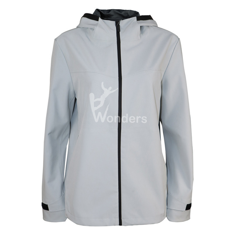 Womens Three Layer Heat Sealing Rain Waterproof Jackets Outdoor Leisure Hooded