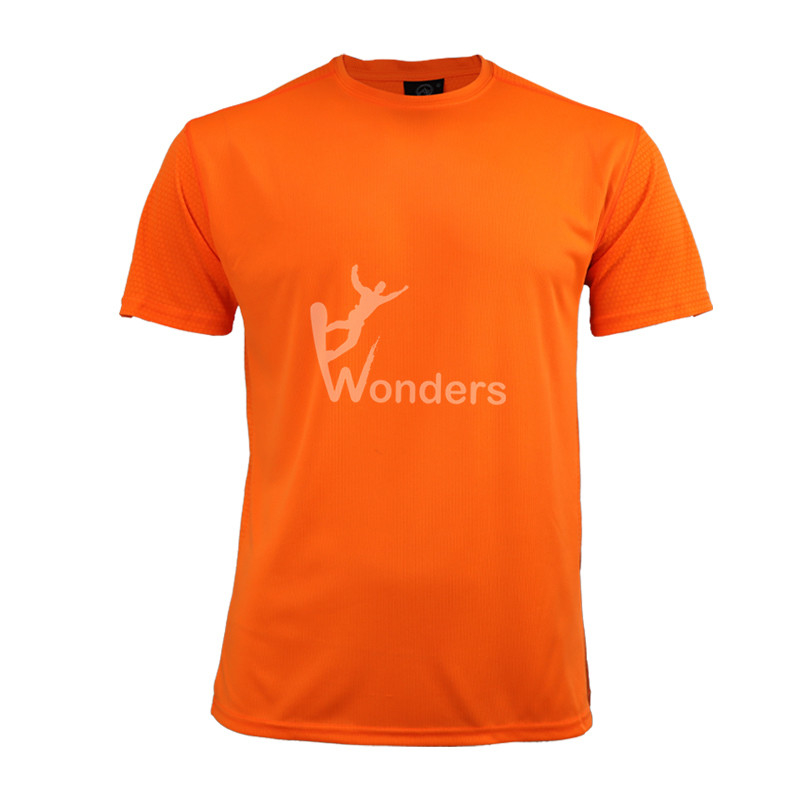 Recycled Quick Dry Mens Running Tee Shirts Orange