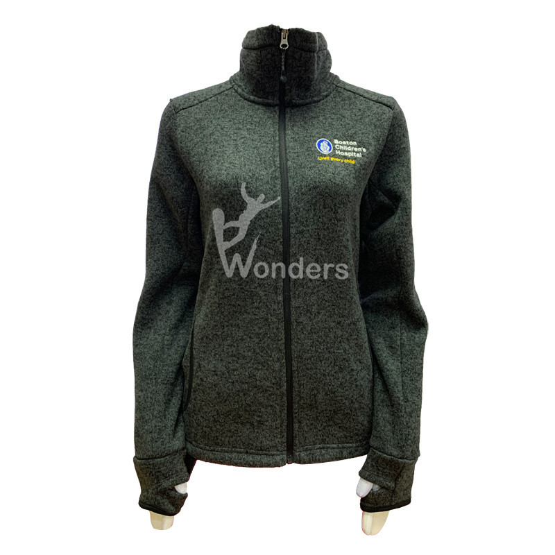 Woman's Casual Breathable Fleece Jacket Full Zip Up Fleece Jacket Autumn