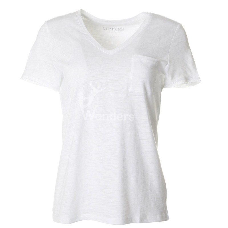 Women' S Cotton V Neck Breathable Sports T Shirts With Chest Pocket Customized